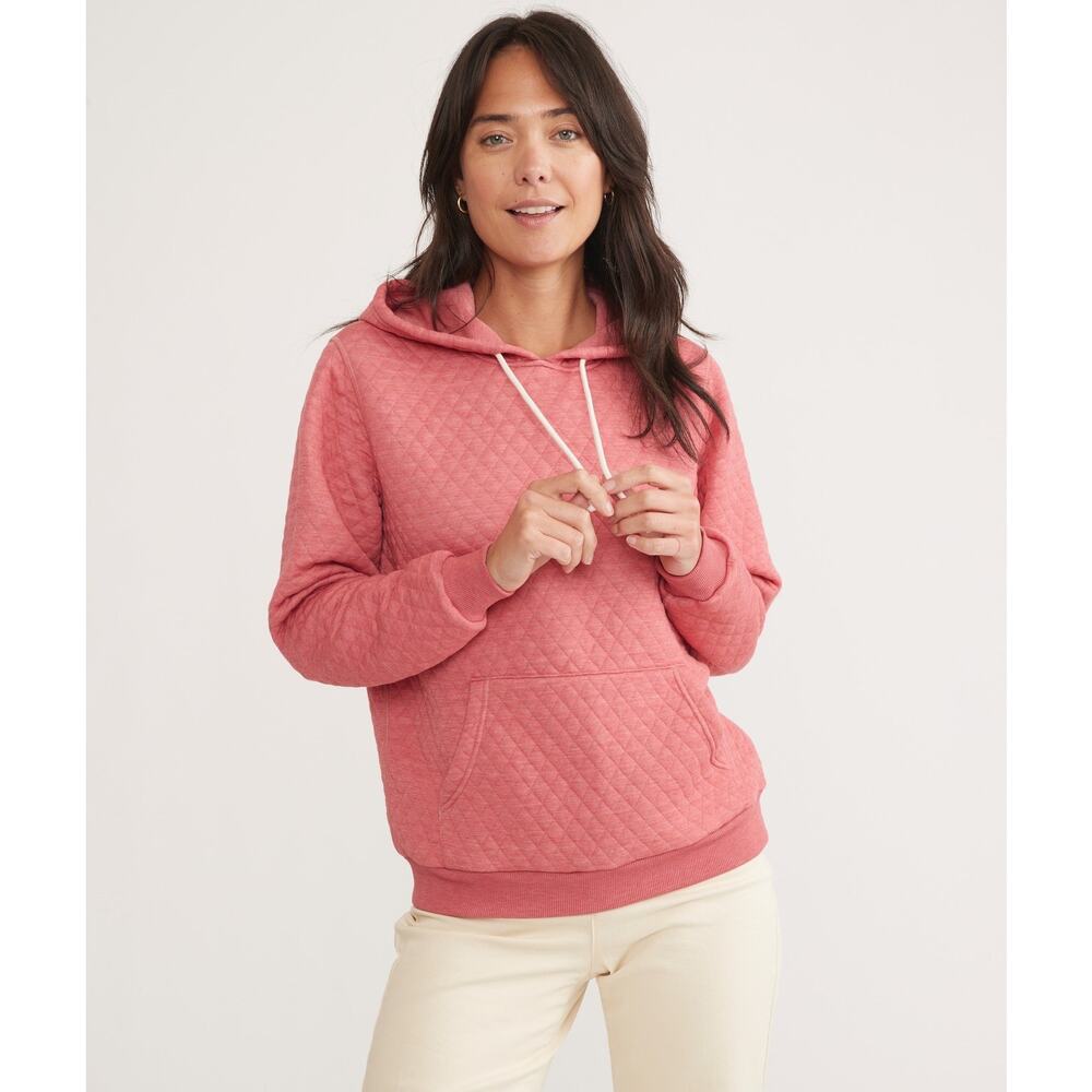NWT Marine Layer XS Corbet Hoodie Quilted‎ Pink Heather Knit Midweight Pockets